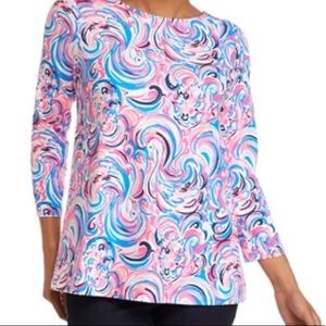 NWT Lilly Pulitzer Ophelia Top- Medium- Raz Berry Flamingoals